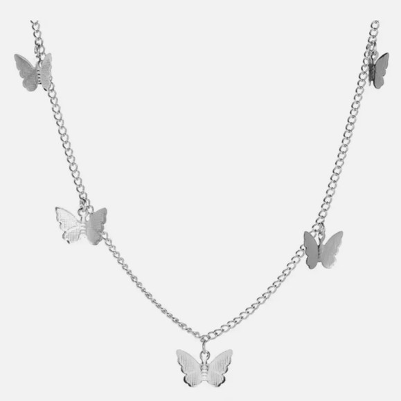 Metal alloy butterfly Pendant Gold Silver Necklaces - Picture 2 of 5